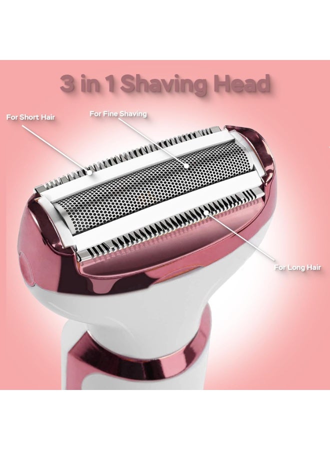 Electric Razors for Women, 4-in-1 Women’s Facial Hair Removal, Face Shaver Ebrow Trimmer Pubic Bikini Trimmer Portable Ladies Shaver Womens Razors for Shaving - Image 3